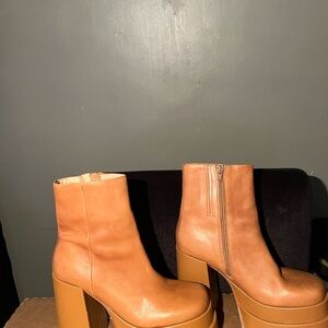 Steve Madden Camel Platform Ankle Boots